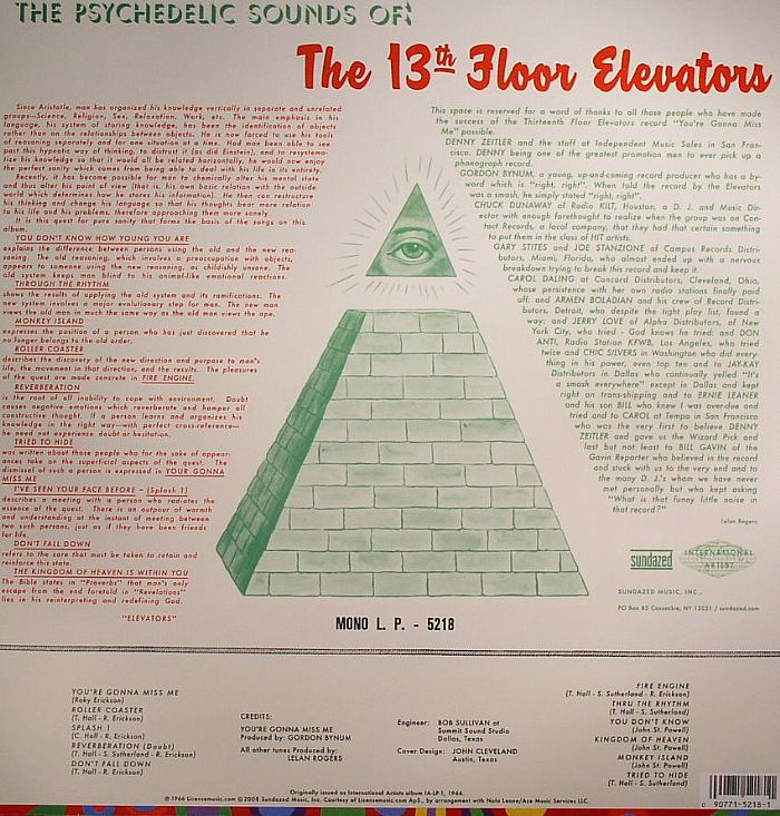 13TH FLOOR ELEVATORS, The - The Psychedelic Sounds Of The 13th Floor Elevators