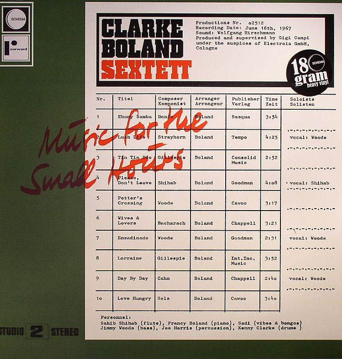 CLARKE BOLAND SEXTETT - Music For The Small Hours