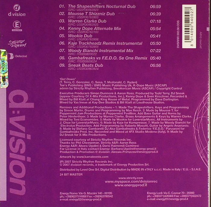 TODD TERRY ALL STARS feat TARA McDONALD - Get Down '08 (alternate mixes)