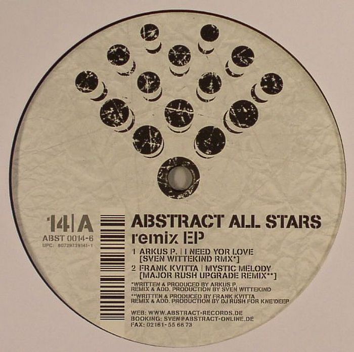 ARKUS P/FRANK KVITTA/BORIS S/WITTEKIND/KAOZ - Absract All Stars Remix EP