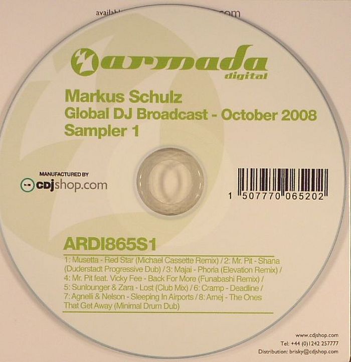 SCHULZ, Markus - Global DJ Broadcast: October 2008 Sampler