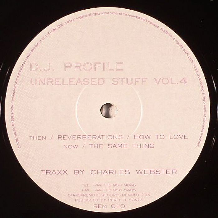 DJ PROFILE aka CHARLES WEBSTER - Unreleased Stuff Vol 3 & 4
