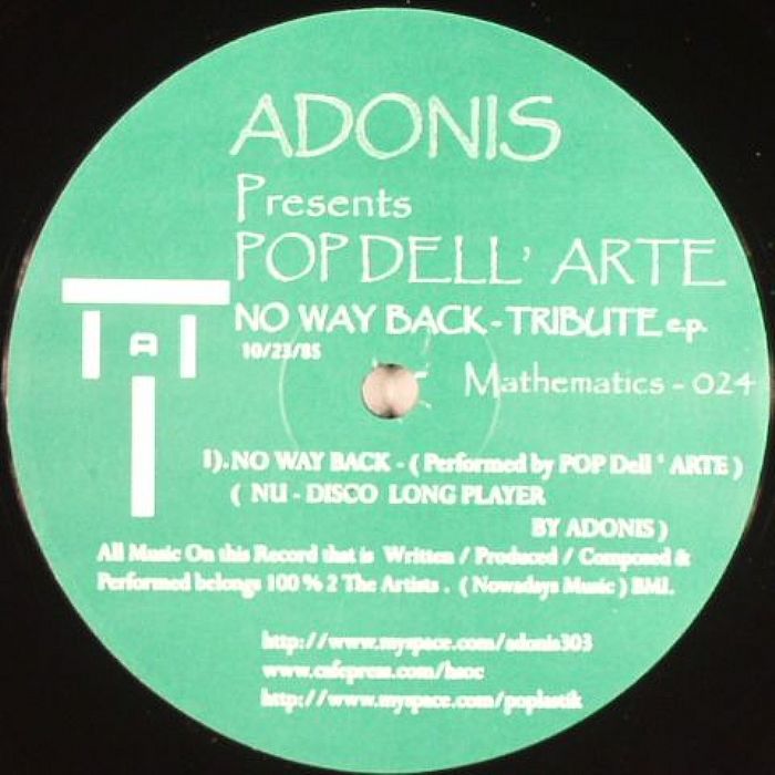 ADONIS presents POP DELL ARTE - No Way Back Tribute EP