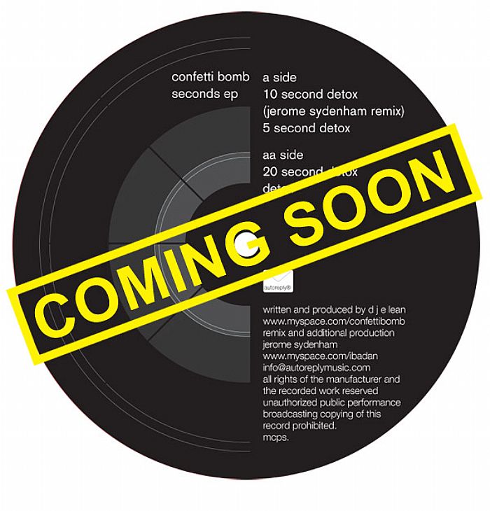 CONFETTI BOMB - Seconds EP (Jerome Sydenham remix)