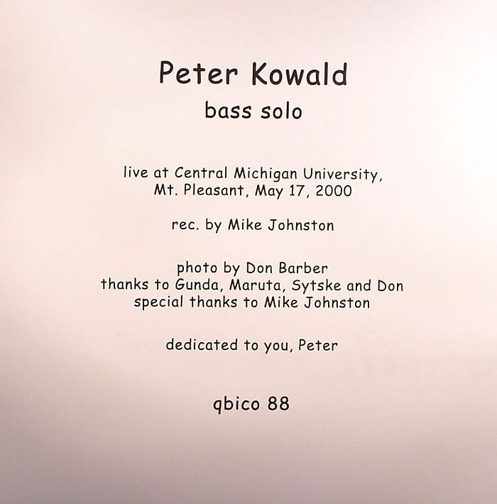 KOWALD, Peter - Bass Solo