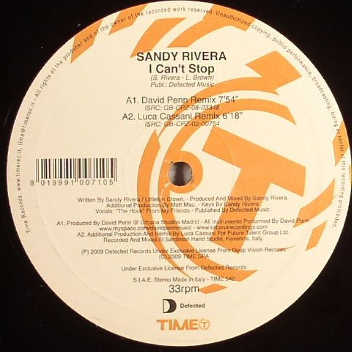 RIVERA, Sandy - I Can't Stop (2009 remixes)
