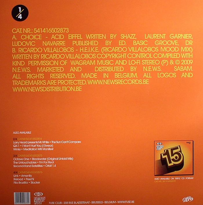 CHOICE/RICARDO VILLALOBOS - 15 Years Fuse Sampler 1/4