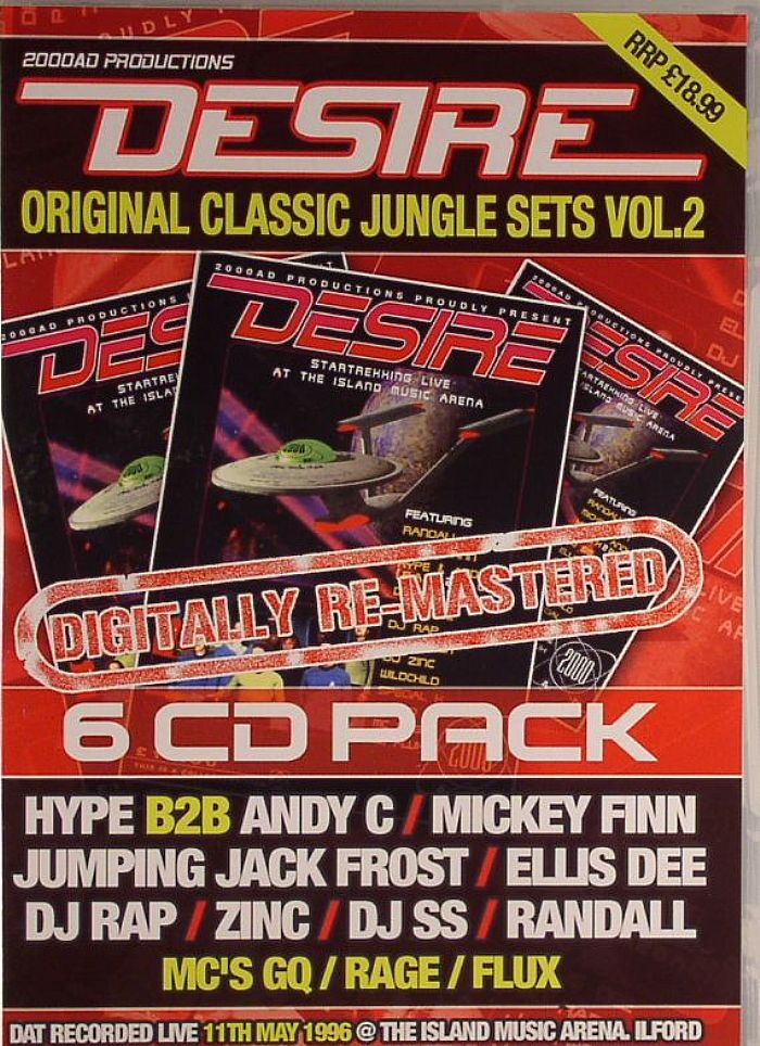 HYPE/ANDY C/JUMPING JACK FROST/DJ ZINC/DJ RAP/RANDALL/MICKY FINN/DJ SS/ELLIS DEE/VARIOUS - Desire: Original Classic Jungle Sets Vol 2