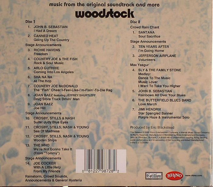 VARIOUS Woodstock: Music From The Original Soundtrack & More CD At Juno ...