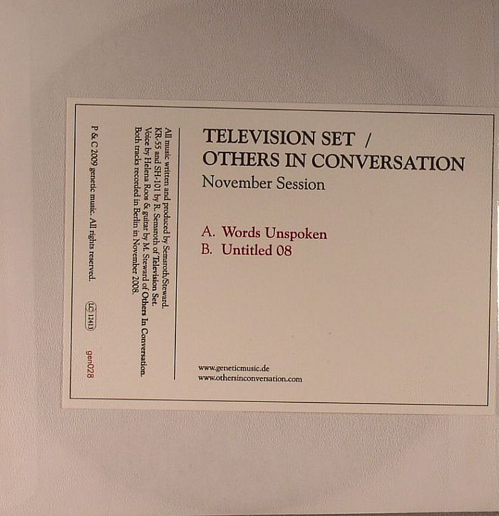 TELEVISION SET aka SLEEPARCHIVE/OTHERS IN CONVERSATION - November Session