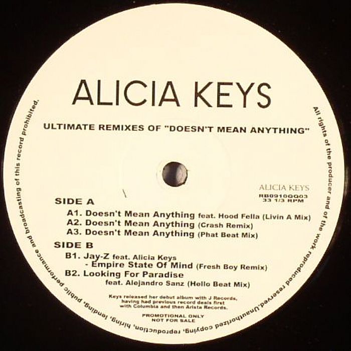 KEYS, Alicia - Doesn't Mean Anything (Ultimate Remixes)