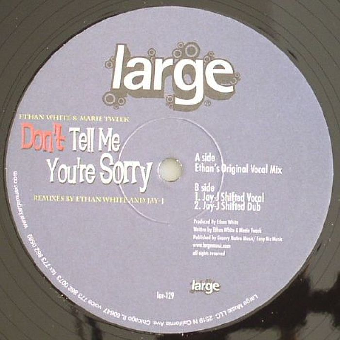Ethan White | Marie Tweek – Don't Tell Me You're Sorry vinyl cover