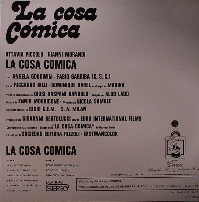 Ennio Morricone La Cosa Buffa Ennio Morricone La Cosa Buffa