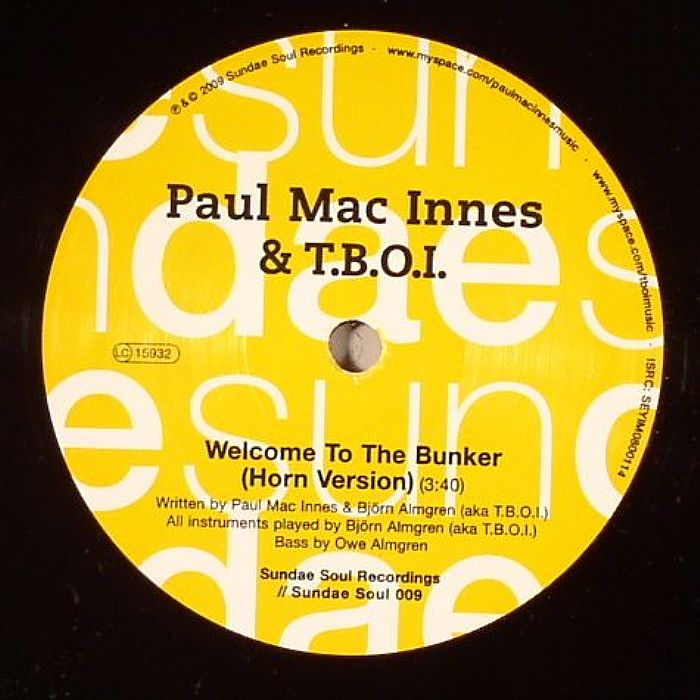 MAC INNES, Paul/TBOI - Welcome To The Bunker