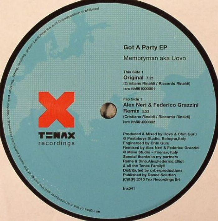 MEMORYMAN aka UOVO - Got A Party EP