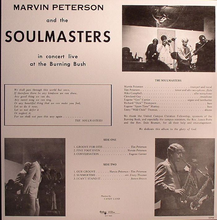 PETERSON, Marvin & THE SOULMASTERS - In Concert Live At The Burning Bush