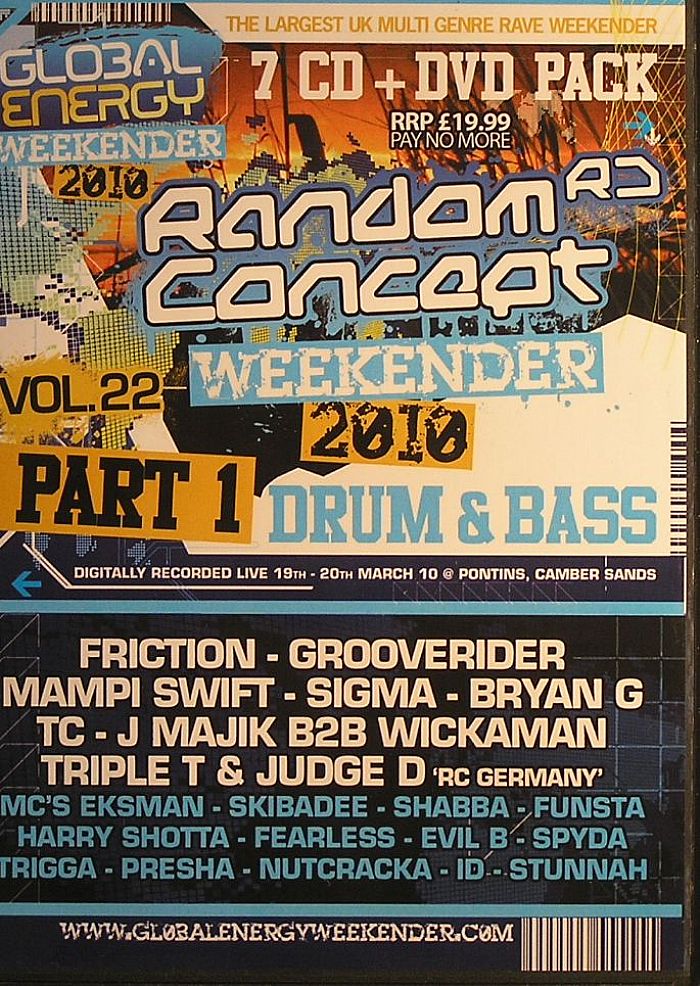 FRICTION/GROOVERIDER/MAMPI SWIFT/SIGMA/BRYAN G/TC/J MAJIK/WICKERMAN/TRIPLE T/JUDGE D/VARIOUS - Global Energy Weekender 2010 Vol 22: Drum & Bass Part 1 Digitally Recorded Live 19th-20th March '10 @ Pontins Camber Sands