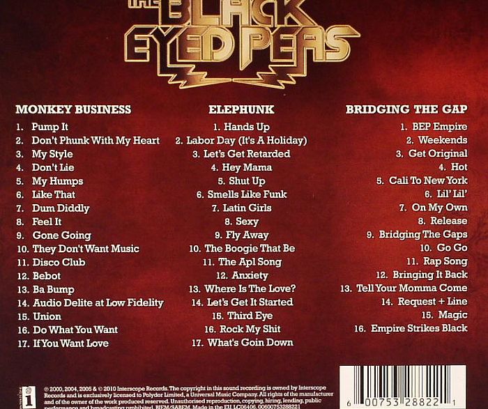 The BLACK EYED PEAS The Black Eyes Peas 3CD Boxset Monkey Business