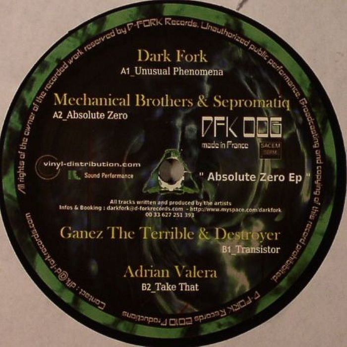 DARK FORK/MECHANICAL BROTHERS/SEPROMATIQ/GANEZ THE TERRIBLE/DESTROYER/ADRIAN VALERA - Absolute Zero EP