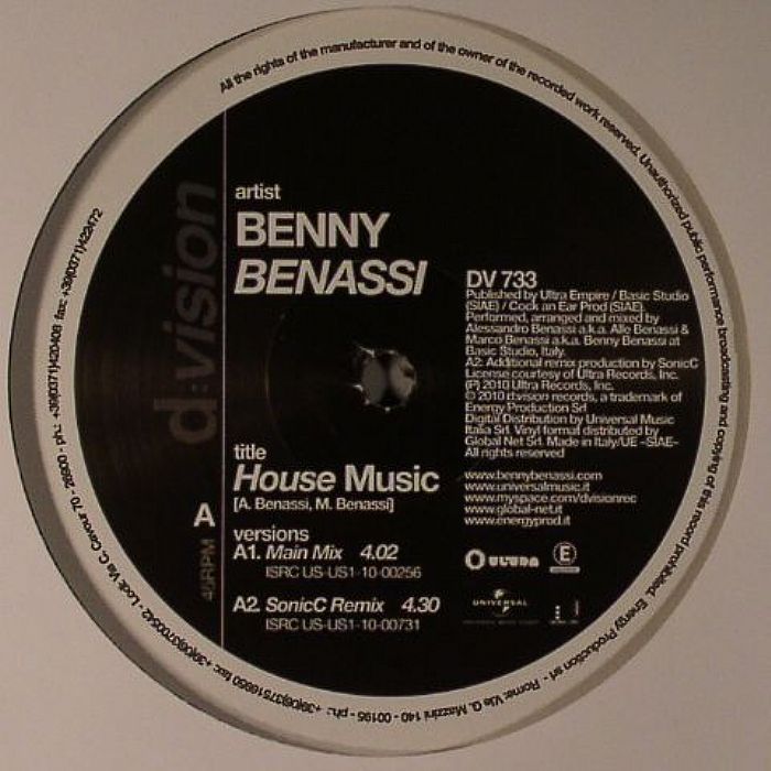 BENASSI, Benny - House Music