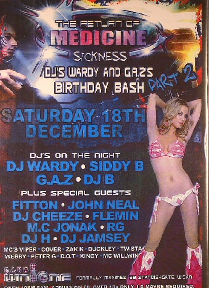 DJ WARDY/GAZ/SIDDY B/DJ B/VARIOUS - The Return Of Medicine Sickness: Xmas 2010 (Saturday 18th December)