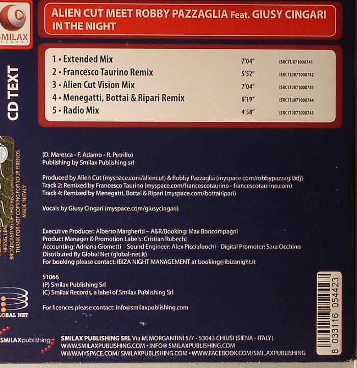 ALIEN CUT meet ROBBIE PAZZAGLIA feat GIUSY CINGARI - In The Night