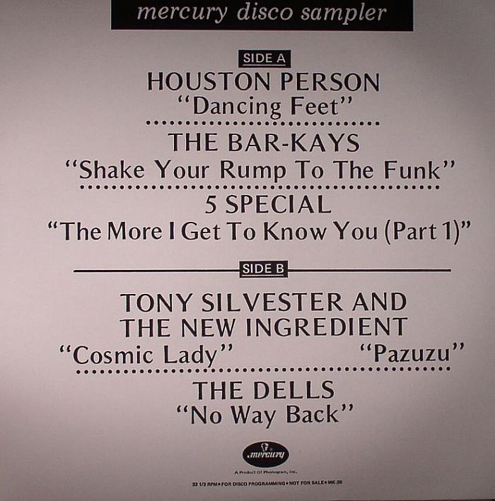 PERSON, Houston/THE BARKAYS/5 SPECIAL/TONY SILVESTER & THE NEW INGREDIENT/THE DELLS - Mercury Disco Sampler 