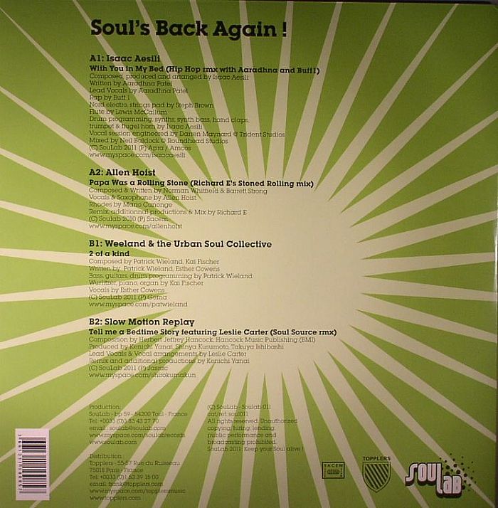AESILI, Isaac/ALLEN HOIST/WEELAND/THE URBAN SOUL COLLECTIVE/SLOW MOTION REPLAY - Soul's Back Again! Album Sampler