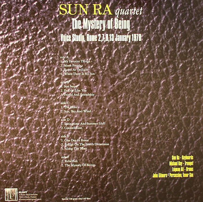 SUN RA feat MICHAEL RAY/LUQMAN ALI/JOHN GILMORE - The Mystery Of Being: Voice Studio, Rome 2 7 8 13 January 1978