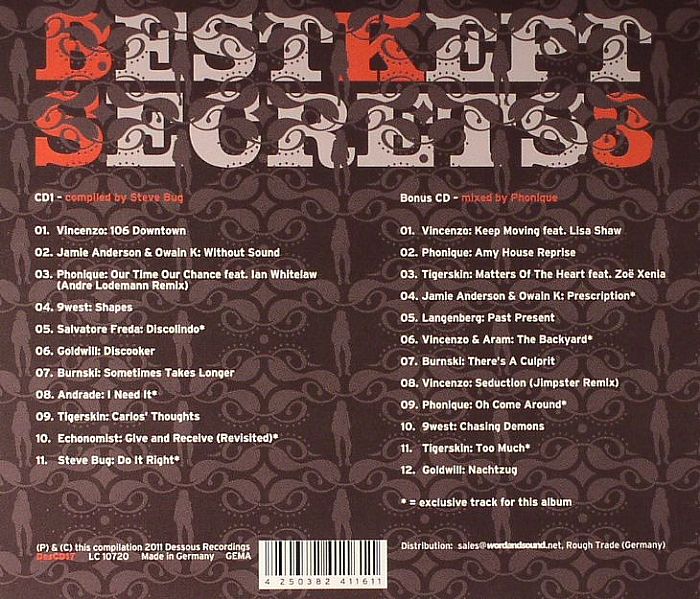 BUG, Steve/PHONIQUE/VARIOUS - Dessous Best Kept Secrets 3