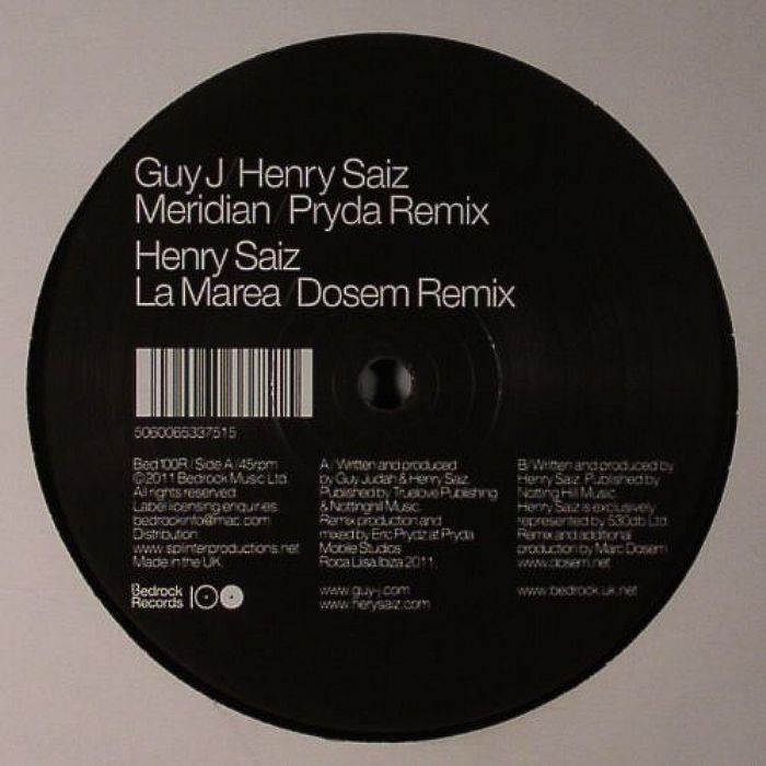 GUY J/HENRY SAIZ - Meridian (remixes)