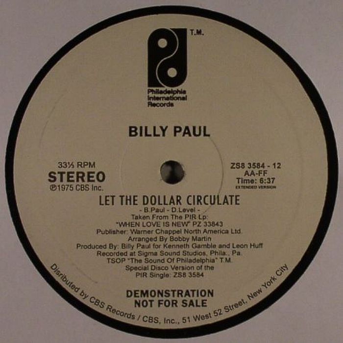 BILLY PAUL - Let The Dollar Circulate