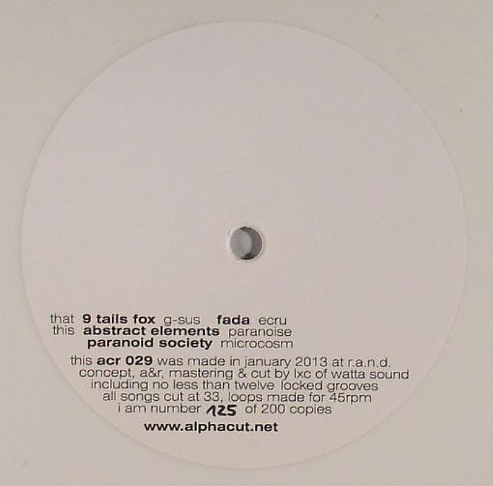 9 TAILS FOX/FADU/ABSTRACT ELEMENTS/PARANOID SOCIETY - Half & Half EP Volume 2