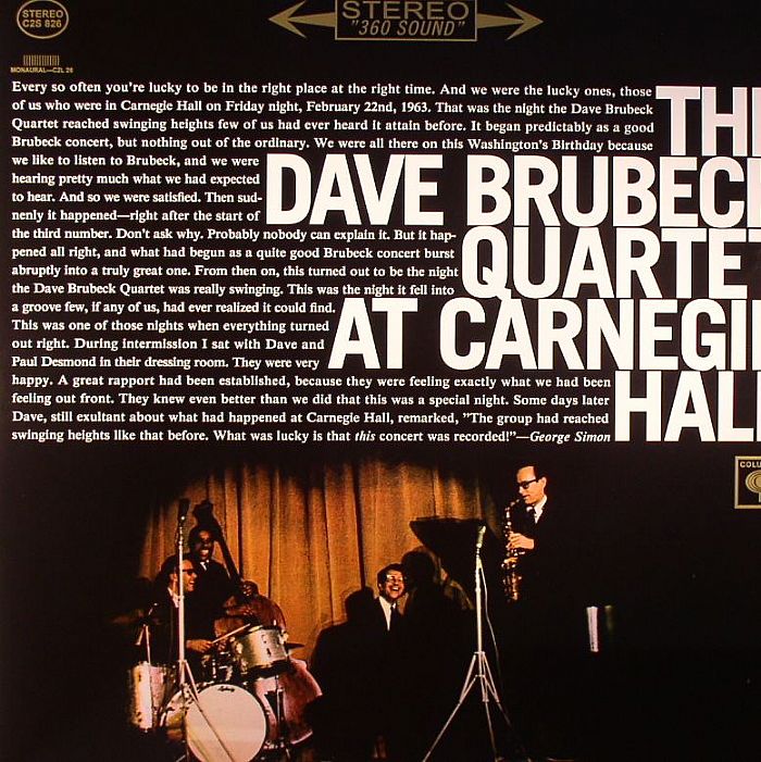 DAVE BRUBECK QUARTET - The Dave Brubeck Quartet At Carnegie Hall