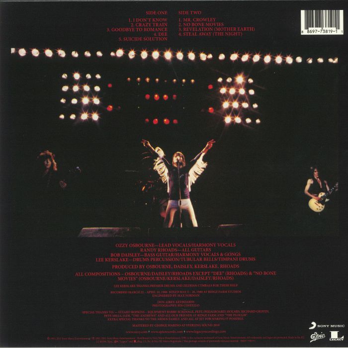 OSBOURNE, Ozzy Blizzard Of Oz 30th Anniversary Vinyl Edition