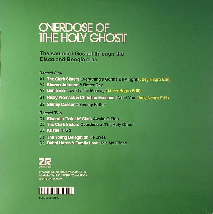 HILL, David/VARIOUS - Overdose Of The Holy Ghost: The Sound Of Gospel Through The Disco & Boogie Eras