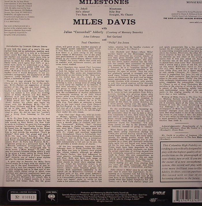 Miles DAVIS - Milestones (mono)