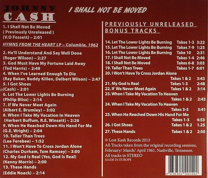 CASH, Johnny - I Shall Not Be Moved