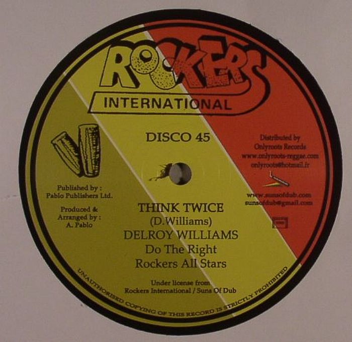Delroy Williams | Rockers All Stars – Think Twice vinyl cover