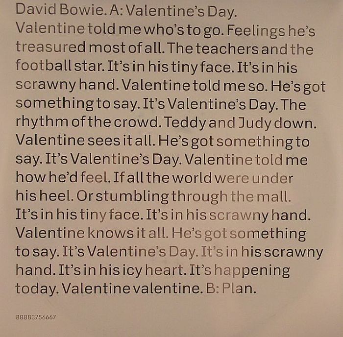 BOWIE, David - Valentines Day