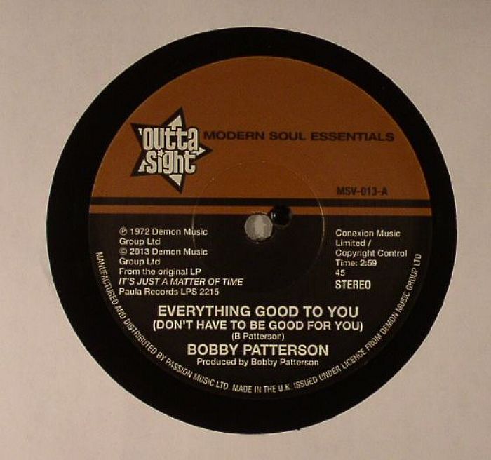 PATTERSON, Bobby - Everything Good To You