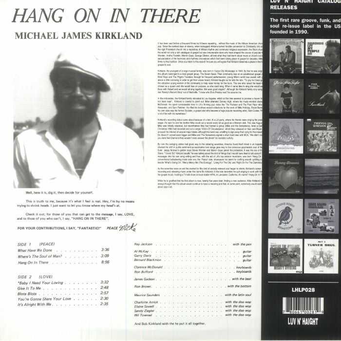 レコード HANG ON IN THERE MICHAEL JAMES KIRKLAND