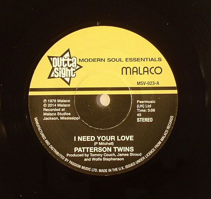 PATTERSON TWINS/RICHARD CAITON - I Need Your Love (stereo) (resisue)