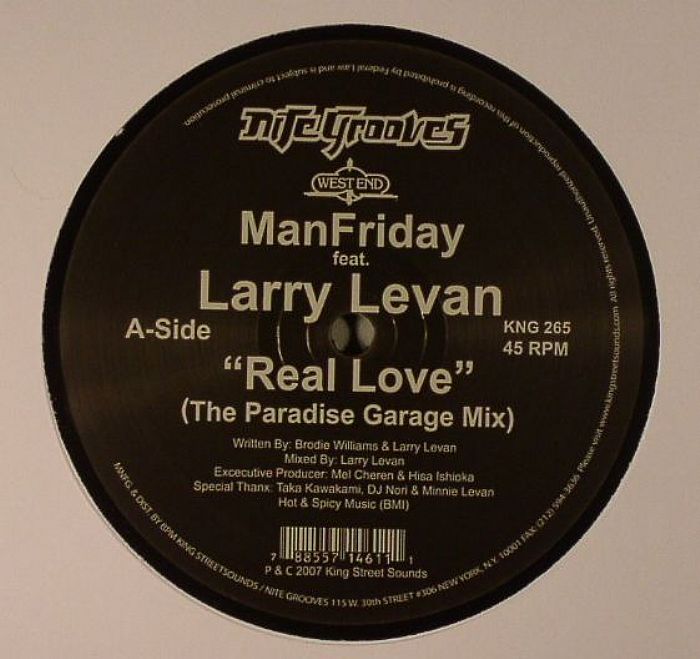 MAN FRIDAY feat LARRY LEVAN - Real Love (repress)