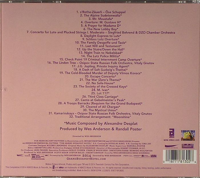 Alexandre DESPLAT/VARIOUS - Grand Budapest Hotel (Soundtrack) CD at ...