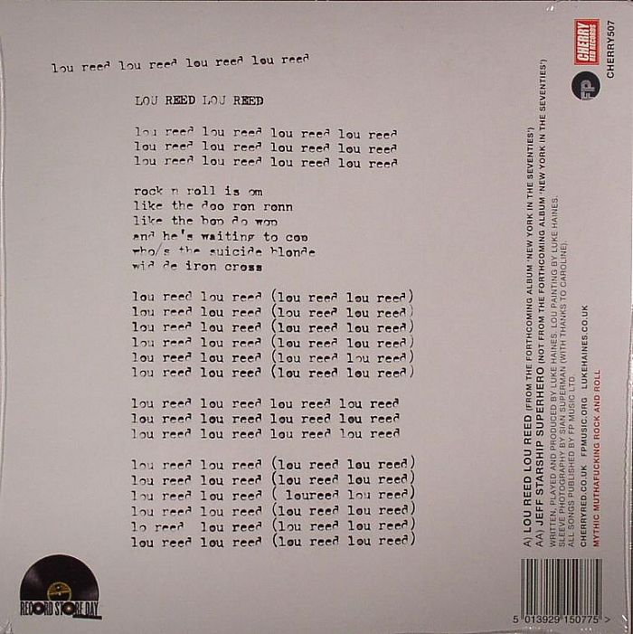 HAINES, Luke - Lou Reed Lou Reed (Record Store Day 2014)