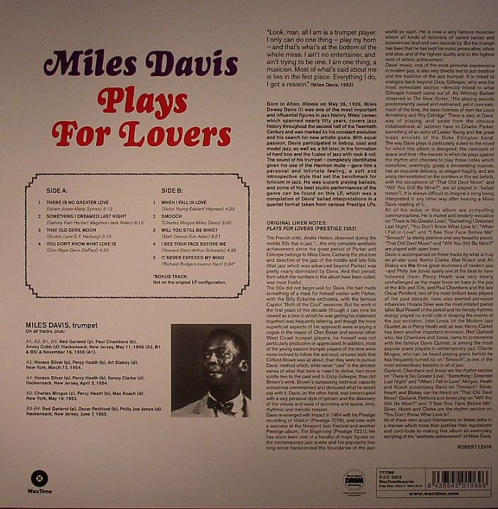 Miles DAVIS Plays For Lovers (remastered) Vinyl at Juno Records.