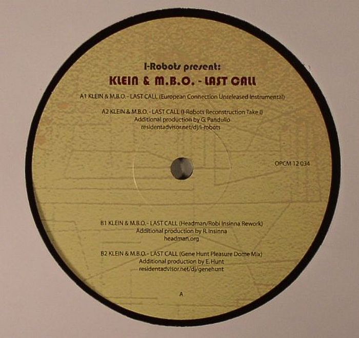 I ROBOTS PRESENT KLEIN & MBO - Last Call (Record Store Day)
