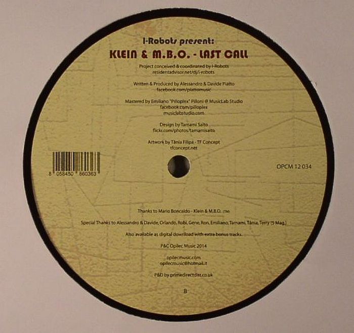I ROBOTS PRESENT KLEIN & MBO - Last Call (Record Store Day)