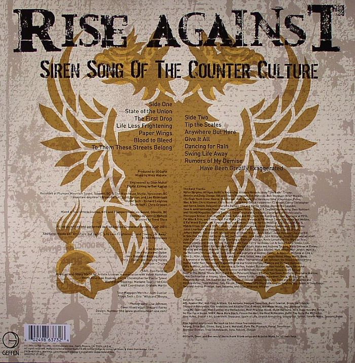 RISE AGAINST - Siren Song Of The Counter Culture - Vinyl (LP) | eBay